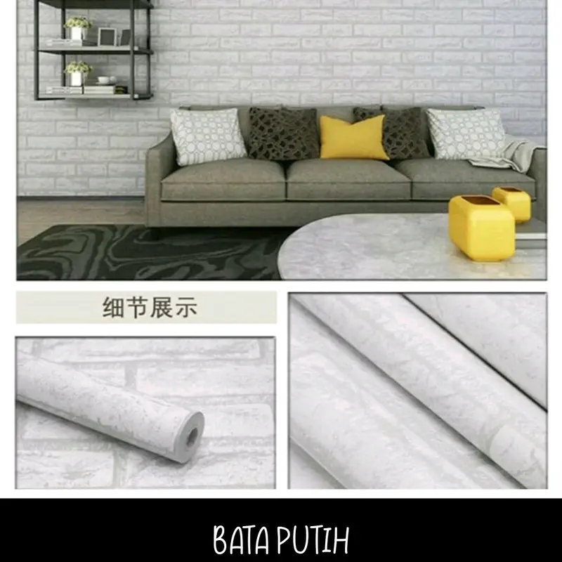 WALLPAPER DINDING MURAH MOTIF BATA COD BAYAR DITEMPAT - 45CM X 5 METER stiker 5