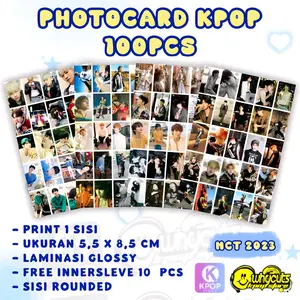 Photocard Set Kpop 100pcs print 1 sisi laminasi glossy free inner sleeve 10 pcs