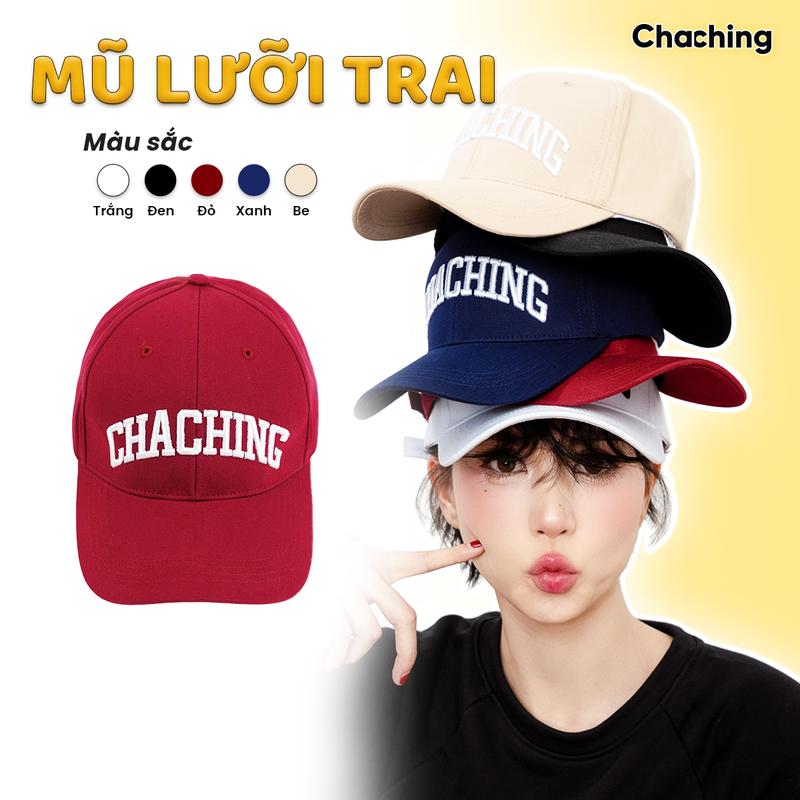 [BẢN MỚI] Mũ Nón Lưỡi Trai Unisex Thêu Logo 3D ChaChing, Nón Lưỡi Trai Nam Nữ, Mũ Lưỡi Trai Đẹp Chất Cotton Form Cứng Cáp