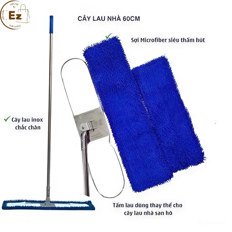 Cây Lau Nhà Công Nghiệp Dạng Thu Nhỏ Loại 45cm - 60cm Cao Cấp, Cây Lau Thép Lõi Dài Có Thể Điều Chỉnh