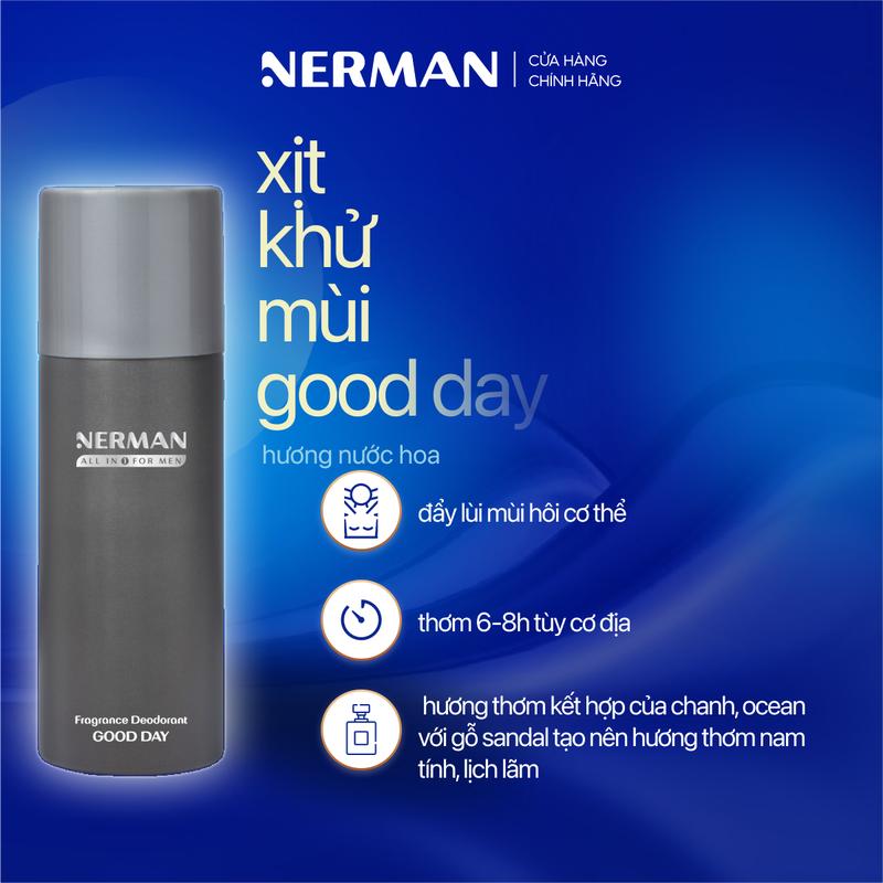  Xịt khử mùi nam giới hương nước hoa Good Day First Date Nerman 100ml 