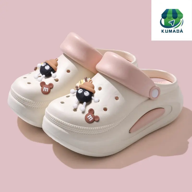 Sepatu Baim Bersol Tebal Pakaian Luar Wanita 2025 Mode Baru Anti-selip Sandal Pantai Pasangan Baotou untuk Pria