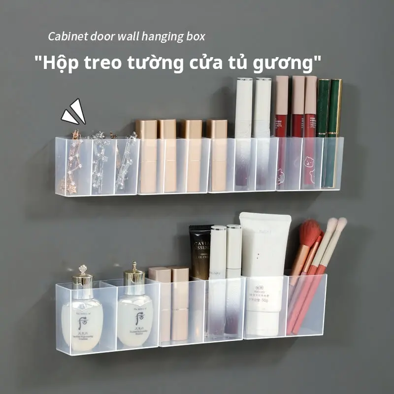 Hộp lưu trữ tủ gương, Hộp ngăn treo tường, Cầm Tay, Không Cần Đục Lỗ, Kẹp Lông Mày, Kéo, Bút Chì Kẻ Lông Mày Và Giá Để Bàn Chải, Hộp lưu trữ 0