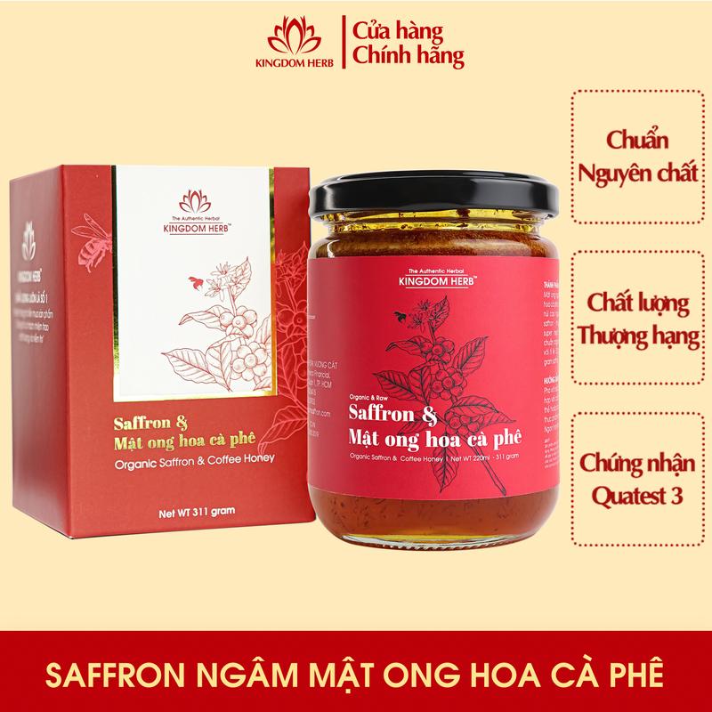 Saffron mật ong Kingdom Herb hữu cơ chính hãng nhụy hoa nghệ tây ngâm mật ong hộp 311 gram - KQ saffron matong