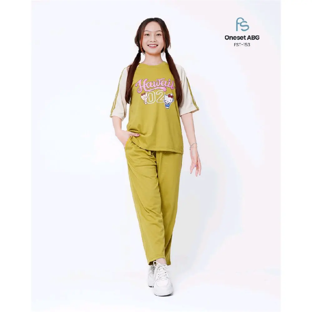 FOREVER SWEET BAJU TIDUR ANAK ABG REMAJA SETELAN CP Lengan 3/4