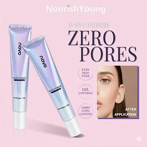 [2026 Cutting-Edge Technology] NOVO 3-in-1 Pore Primer Instant Pore Minimizing Primer: Smoothing soft-focus effect, say goodbye to large pores, your base makeup comes with a built-in "beauty filter" Makeup Glue Tak Bercapuk Tahan Lama Glowing