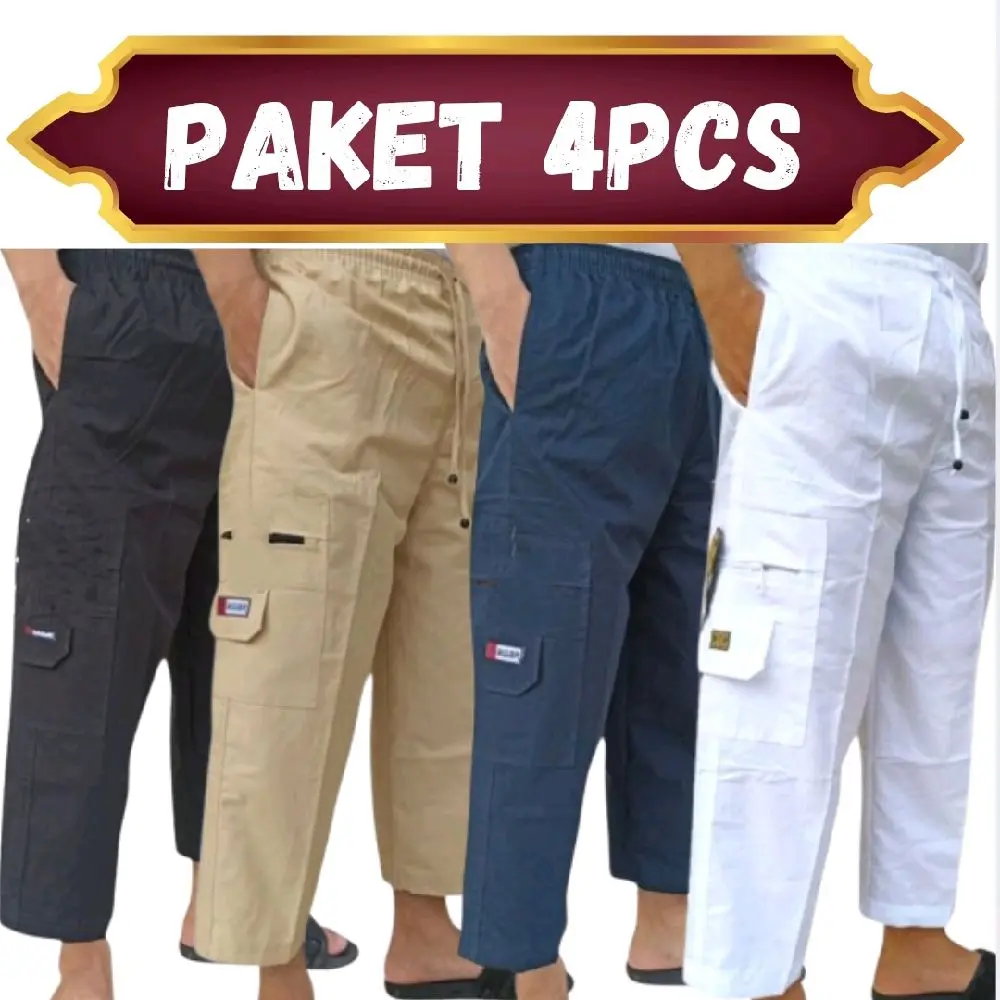 Paket 4Pcs Celana sirwal  Pangsi Komprang Pria Dewasa Muslim