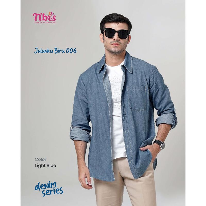NIBRAS -Jalanku Biru 006 - Kemeja Denim Premium Pria Dewasa by Nibras 4