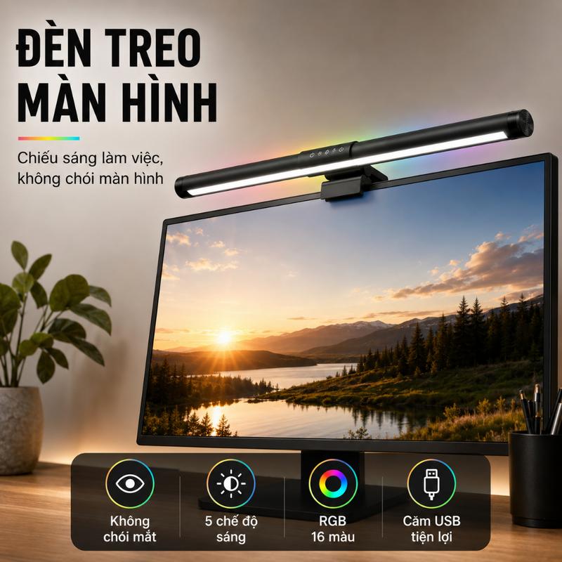 Thanh đèn màn hình màn hình máy tính ONR, Thanh đèn màn hình chăm sóc mắt vô…