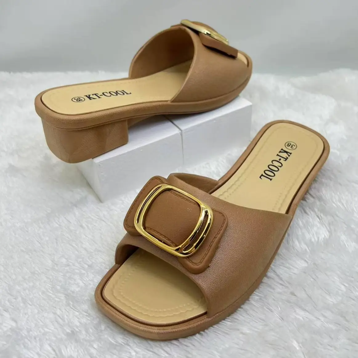 (Size 37-40) 7001-7 Sandal Wanita Wedges Sol Tebal Versatile Sandal Slip On Karet Lentur