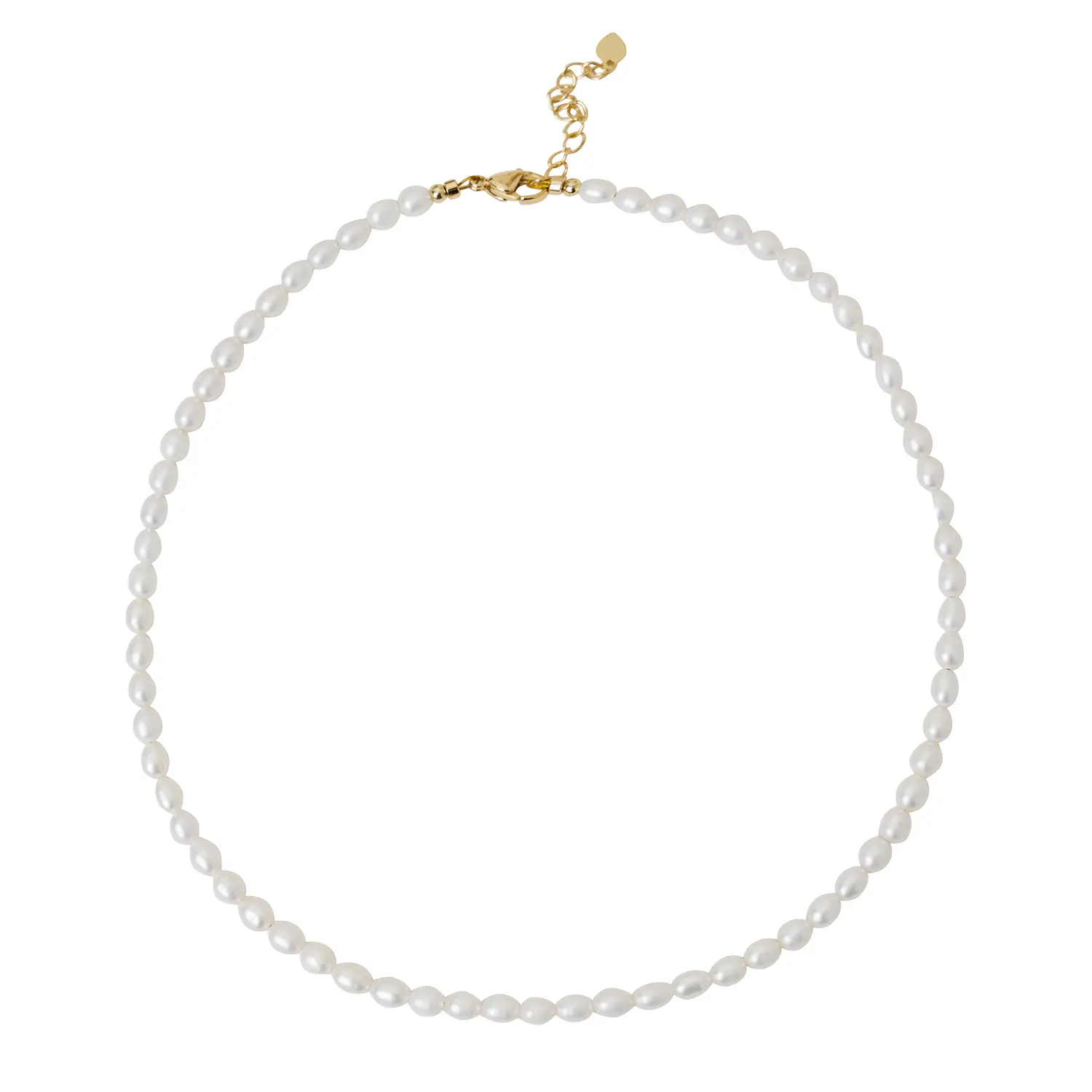 N520 Classic  Freshwater Rice Shape Pearl Necklace Dainty Pearl Choker Necklaces Gift for her