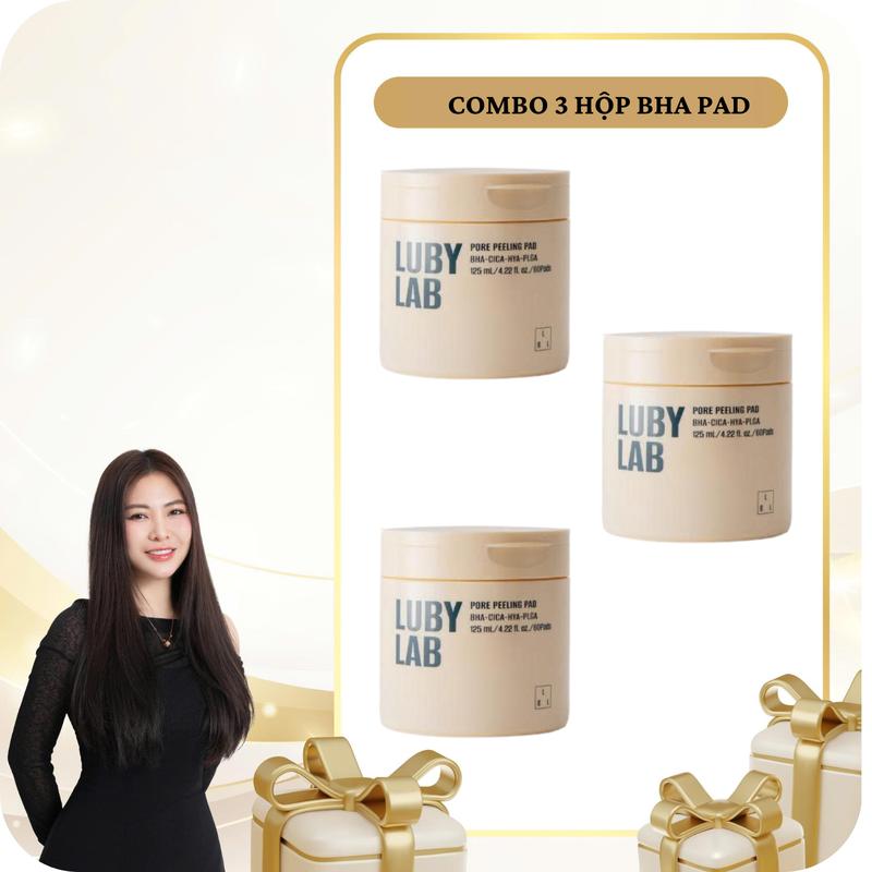  SN1718 - Combo 3 Hộp BHA PAD Lubylab Pore Peeling Pad PLGA 60 Miếng *3 