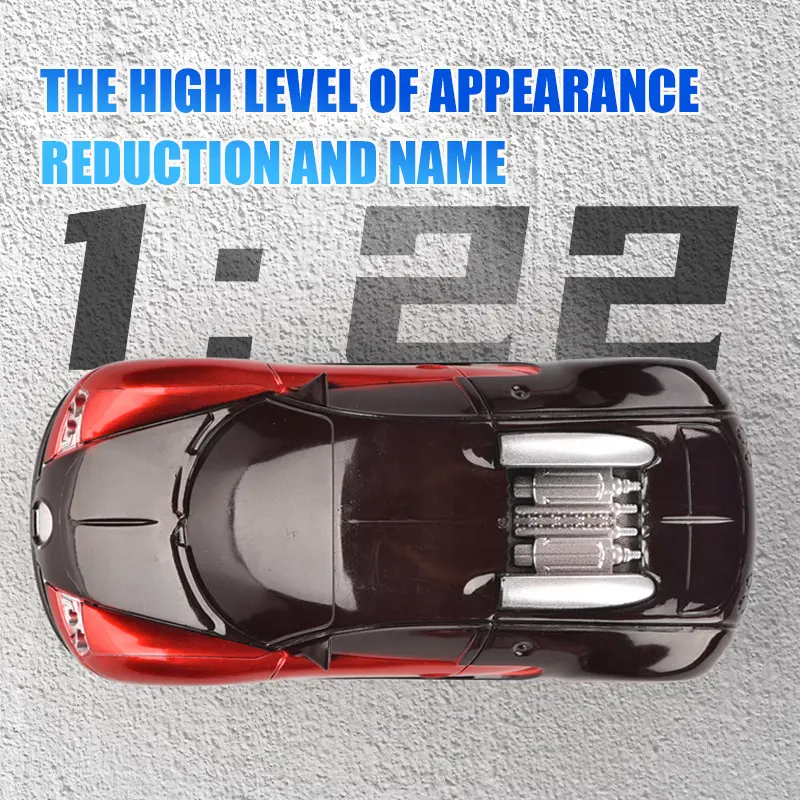 Electric remote control sports car toy for high-speed drift racing car model,1:22 High simulation toy Bugatti Veyron car model collection and display,Fall-resistant and crash-resistant,Racing toy gifts for kids Baterai Anak Mainan Mobil Balap Hadiah 7