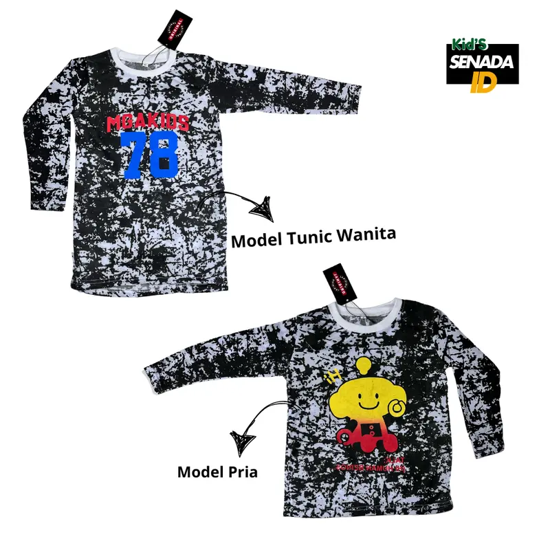 𝐒𝐄𝐍𝐀𝐃𝐀 𝐊𝐈𝐃'𝐒 - Baju Anak Panjang dan Pendek Karakter Lucu Dan Unik Untuk Usia 2-6 Tahun Bahan Semi Katun 24S Halus  Adem Dipakai Sehari-hari 3