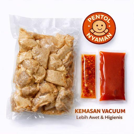Pentol Tahu Sedap Rasa Kemasan Vacum dengan Saus Pedas dan Bumbu Halus untuk Camilan Lezat Frozen Food