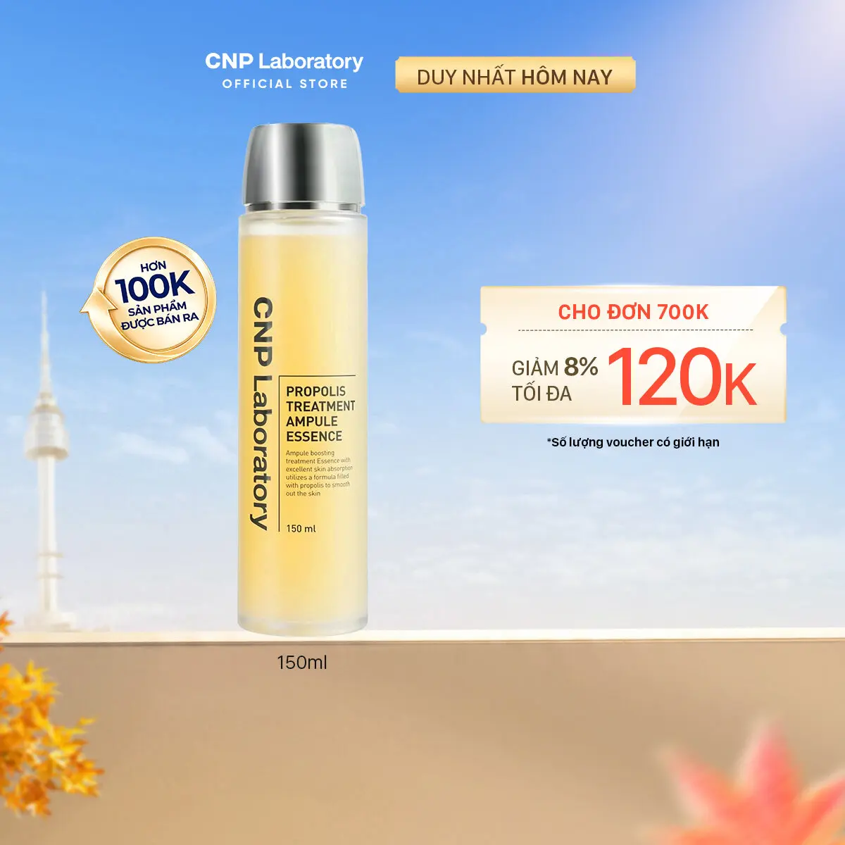Nước thần keo ong (tiền tinh chất) dưỡng ẩm và phục hồi CNP Laboratory Propolis Treatment Ampule Essence 150ml