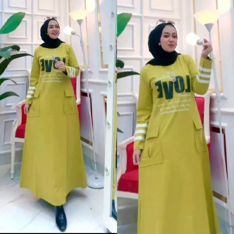 Gamis Kaos CINDY Combad 20s Standart Lengan Panjang 1