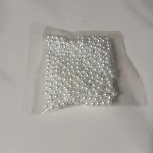 Beadia Manik Mutiara Imitasi Plastik ABS Bulat [2-18mm] Warna Putih Gading - Tanpa Lubang, Untuk Perhiasan DIY & Craft"