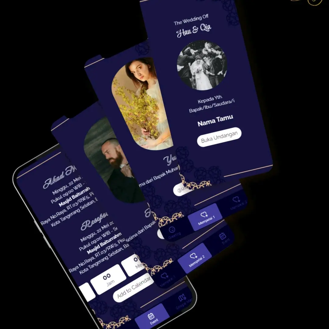 Undangan Pernikahan Eksklusif  Tema Blue Batik Terbaru - Cards