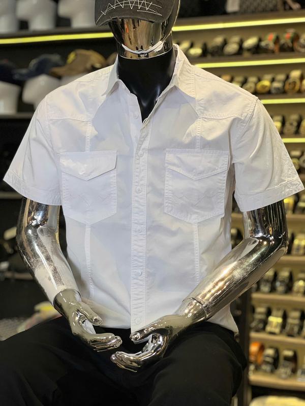 2 Mẫu Áo Sơ Mi Trắng & Đen Áo Sơ Mi Tay Ngắn & Tay Dài 2 Túi Hộp Chất Vải Áo KaKi Mẫu Mới Chi Tiết Như Hình Menswear Nam Có Cổ Shirt SN1291 S3220 SN1232 SN1252 S3213