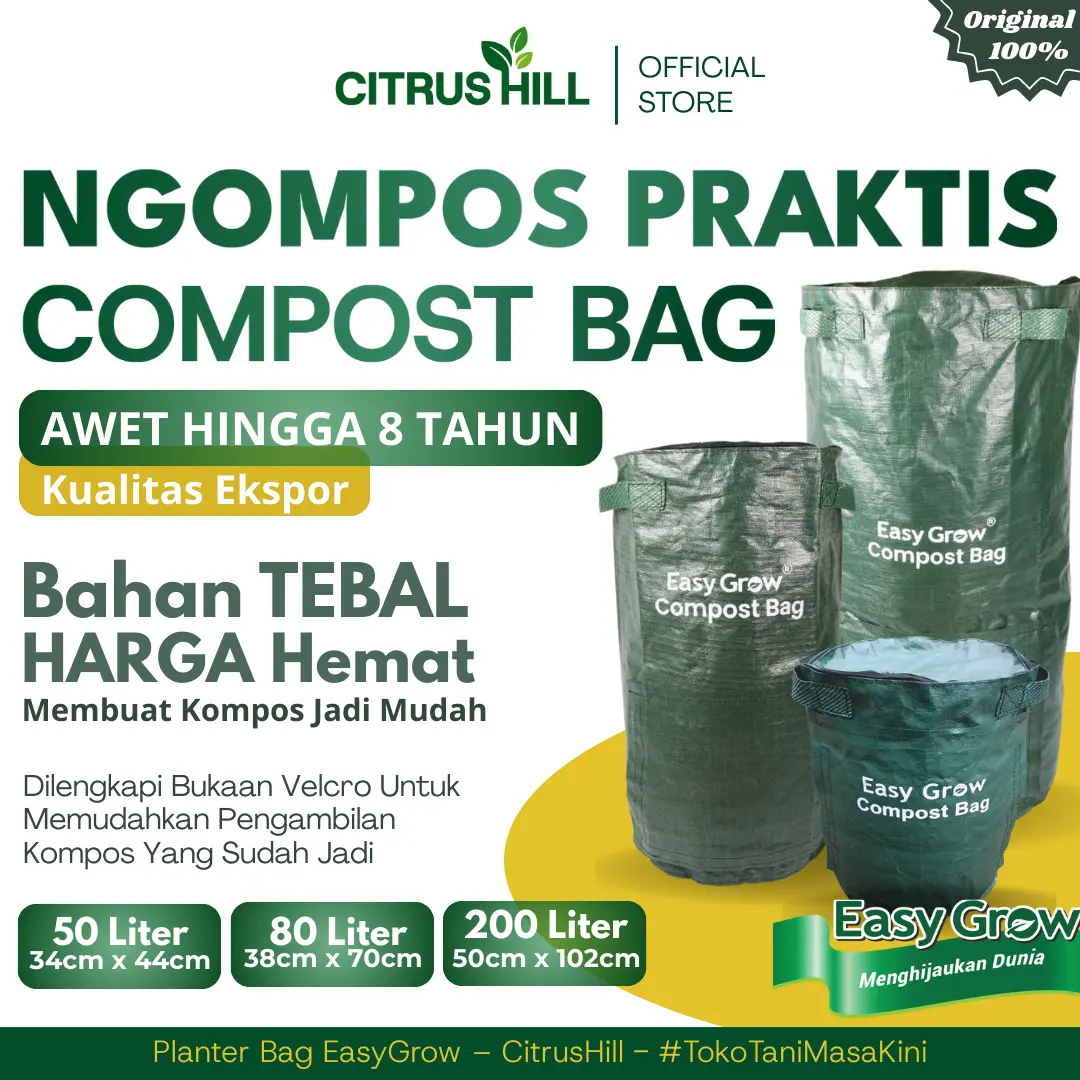 COMPOST BAG - KOMPOS BAG - EASY GROW - POT PUPUK KOMPOS - 80Liter