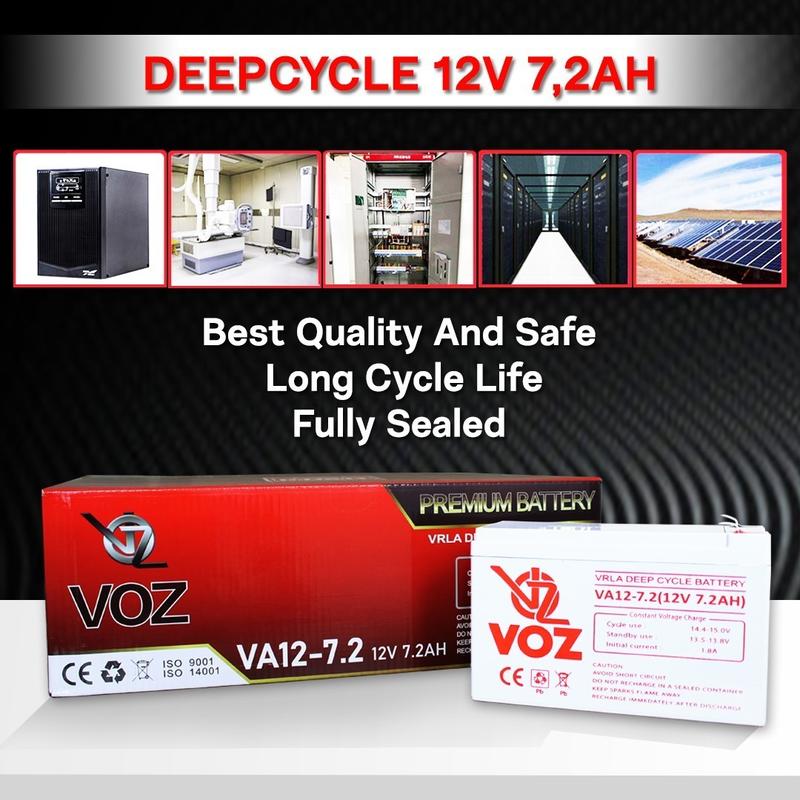 Baterai Solar Panel 12V Voz 12V 7.2 Ah VRLA Deep Cycle - Baterai UPS BTS 2