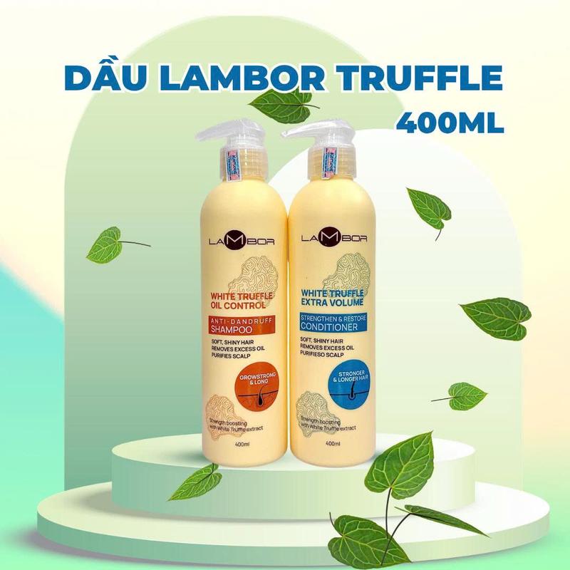 Cặp Dầu Gội Xả LAMBOR 400ML Giảm Gàu Trị Rụng Kích Thích Mọc Tóc Dưỡng Tóc Cấp Ẩm Hương Thơm Nước Hoa