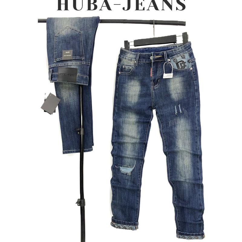Quần jean nam HUBA-JEANS co giãn xanh rách Có Túi Pants Menswear quần purple có thể giặt máy Denim quần vladak
