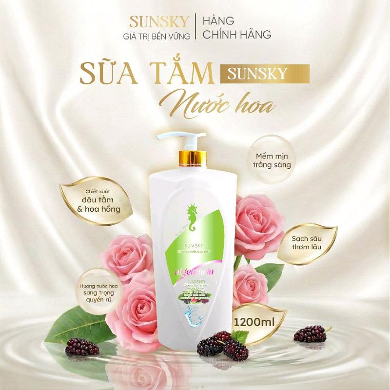 KIMTRON X Sunsky Sữa Tắm Nước Hoa Cấp Ẩm 1200ml Chiết Xuất Dâu Tằm Hương Thơm Sang Trọng Lưu Hương Lâu Mềm Mịn Bảo Vệ Da