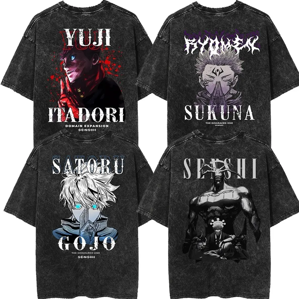 ANIME JUJUTSU KAISEN JJK OVERSIZED HEAVYWEIGHT VINTAGE TEES