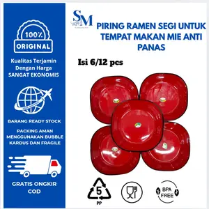 (Isi 6 pcs) Piring Ramen Segi New Paket Isi 6 pcs Kitchenware Ukuran diameter atas 23cm diameter bawah 17