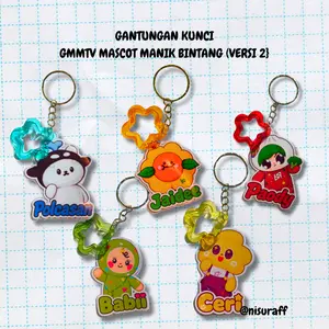 Ver.2 - Gantungan Kunci GMMTV MASKOT - GMMTV Keychain Rantai Bintang Ganci Charm Bintang Transparan Kualitas Laminating Premium