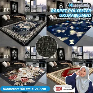 (HF) X RacunTiktok.Office Karpet Polyester Jumbo UK 160x210CM Motif Eropa Aesthetic Tebal 5MM Anti Slip HIGH QUALITY