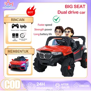 【Free Battery】Mobil Listrik Anak Tampilan Keren Remote Control + Musik Lampu Mainan Elektrik 1-10 Tahun