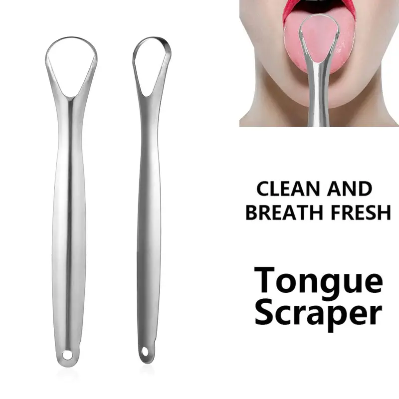 PEMBERSIH LIDAH TONGUE ORAL SCRAPER CLEANER STAINLESS STEEL L013 SILVER 7