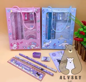 PENSIL SET STATIONERY 6 IN 1 KARAKTER LUCU / ALAT TULIS SET 6 IN 1