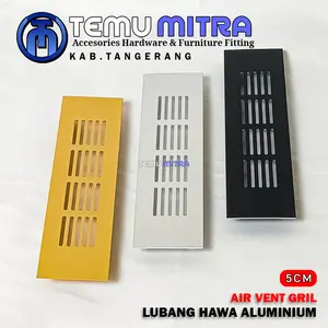 Best Seler, Lubang hawa alumunium, Air Vent Gril, Lubang sirkulasi udara, lubang ventilasi 5 cm Hitam