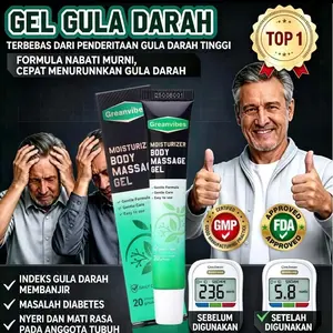 【CEPAT DISERAP】[BEST SELLER]Greenvibes/Sol Gel Herbal Penunjang Keseimbangan Gula Darah, Moisturizer Body Massage Gel Herbal Alami 30g, Perawatan Harian