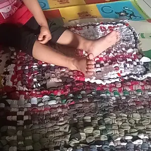 PAKET 2 PCS KESET ANYAM / KESET KAKI Anti selip murah Linen Perca