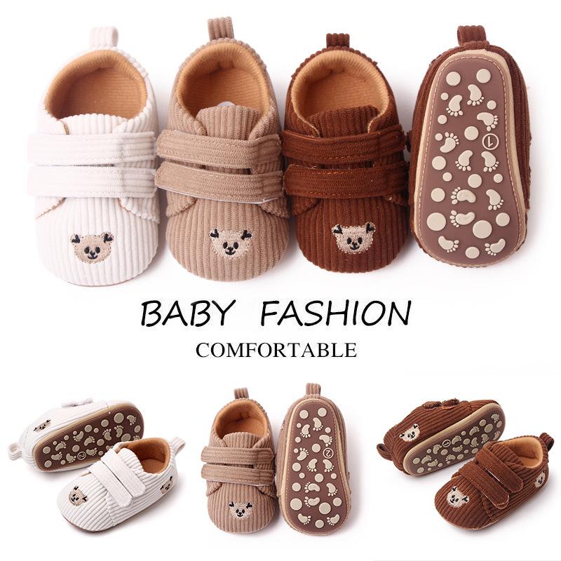 2023 Spring Embroidered Baby Bear Shoes with Velcro Stripe Children's Shoes and Walking Shoes 0