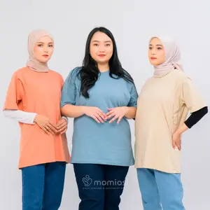 [BEST SELLER] MOMIASI - Kaos Menyusui Basic Polos Lengan Pendek Combed