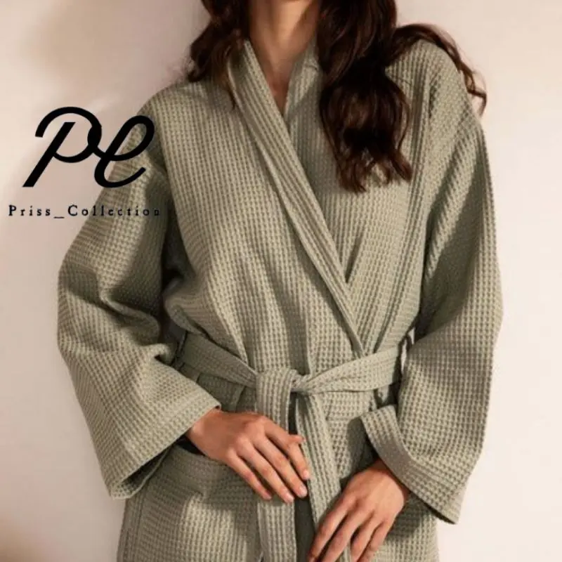 PRISS Kimono Handuk Bathrobe Waffle Luxury Hotel Kimono Baju Tidur Pria Wanita Size Jumbo
