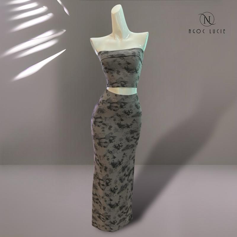 S345 - Set Đồ 2 Món Áo Cúp + Chân Váy Vải Bozip Loang Đi Chơi Đi Biển,... - Ngọc Lucie