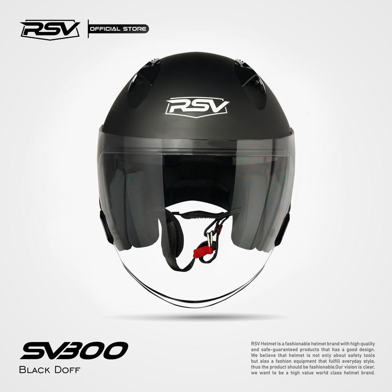 HELM Half Face RSV SV300 BLACK DOFF Motorcycle 6