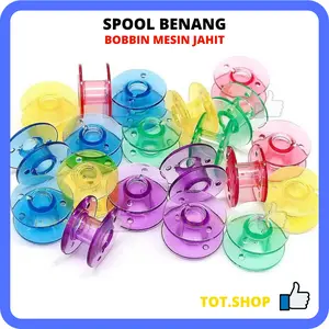 [ECER] Spool Benang Bobbins mesin jahit sepul bobbin plastik palet mesin jahit alat perlengkapan jahit gulungan benang