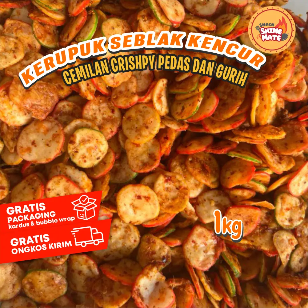 [1Kg] Kerupuk Seblak Kencur 1Kg | Krupuk Seblak Cikur Pedas