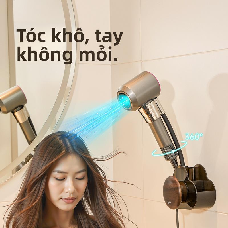 Giá Đỡ Máy Sấy Tóc, Treo Tường, Không Cần Tay, Có Thể Điều Chỉnh, Không Cần Khoan, Tiện Lợi Cho Gia Đình
