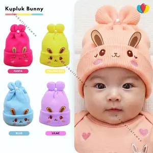 Kupluk Bunny Bayi - 5 Tahun / Import Topi Baby Rajut Premium Balita Anak Laki Laki Perempuan 1 tahun 0-6 6-12 Bulan Lucu New Born Kiosbalitafawa