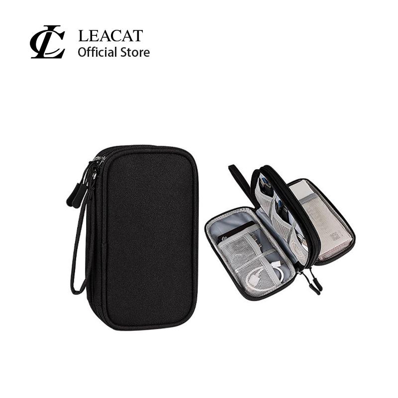 Túi lưu trữ phụ kiện kỹ thuật số, Leacat, Hộp đựng bảo vệ cho đĩa cứng Power, Power bank, Ổ đĩa U, tai nghe, chống bụi, túi lưu trữ cáp dữ liệu