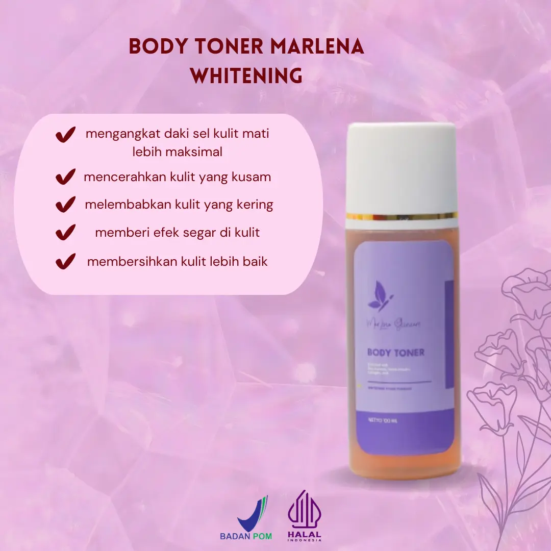 BODY TONER MARLENA TONER KEMASAN BARU BPOM Mencerahkan